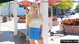 fresh 18 teen fingering herself in public under tiny skirt