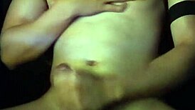 Gay Asian muscle twink jerking off and cumming hard