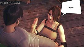 Lara Croft Cosplay Hentai Sex With Man In Animated Manga