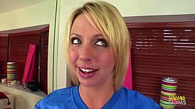 Football player sneaks home with coach for steamy action.