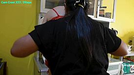 Ditaya orders sissy Cam Crest to scrub dishes in thong