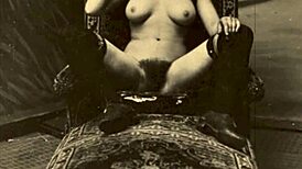 Vintage Lesbians Explore Hairy Pussies In Threesome.