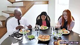 curvy milf shares bbc with asian teen