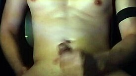 Gay Asian muscle twink jerking off and cumming hard