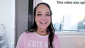 daisy love, 19, swallows huge cock pov