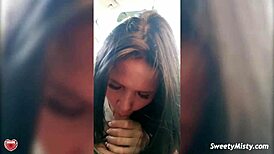 Sexy Babe Gives Sensual Blowjob To Big Dick In Car By Sea