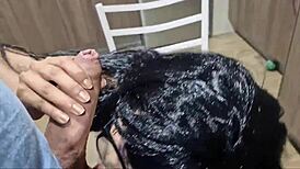 Latina Student Cheats and Sucks Boyfriend's Friend's Cock!