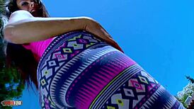 Cute Gala Brown Masturbating by the Poolside