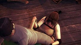 Lara Croft Cosplay Hentai Sex With Man In Animated Manga