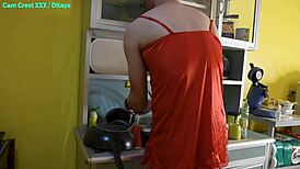 Ditaya orders sissy Cam Crest to scrub dishes in thong