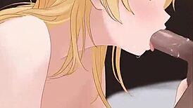 Cute blonde hentai blowjob animation rocks! 😍