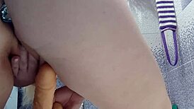 Butt plug and milf play in the shower