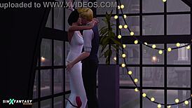 asian alice spencer-kim in sims 4 game gets anal assfucking and cumshot