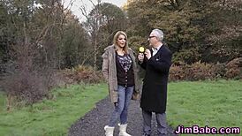 busty brit rides old man