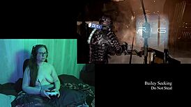 Brunette says, 'playing deadspace naked, want to join?' part 3