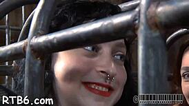 Fucking Machine Bound In Bondage For Hardcore Oral And Jizz