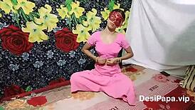 Skinny Desi Bhabhi Fingering Her Shaved Tight Pussy Masturbation With Full Hindi Audio