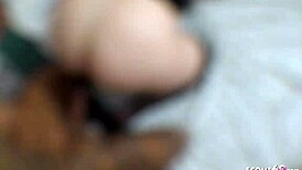 Curvy German coed tries first threesome with two guys