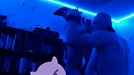 milf and young sluts in mff threesome with bondage and deepthroat