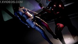 Space themed handjob futanari animation