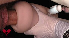 Mistress in White Latex Gloves Commands Ejaculation into Tomax Venus Real Onahole