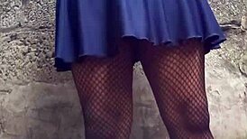 Sexy Upskirt Tease In Public Outdoor Skirt.