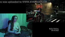 Brunette says, 'playing deadspace naked, want to join?' part 3