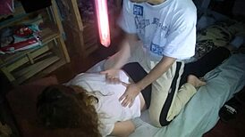 I give my Latina MILF partner a nice massage at night