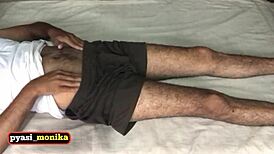 Married milf neighbor shaves cock hair with big ass and monster black cock