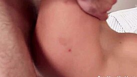 brunette babe licks hairless pussy to orgasm instead of studying algebra.