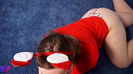 juicy blowjob and hot fuck with big natural tits, merry christmas! 🎄