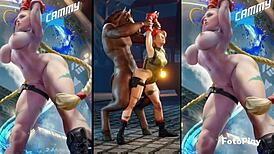 stf cammy compilation with monster black cock in 3d hentai