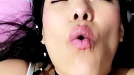 bluee’s beautiful face shows pleasure during solo masturbation