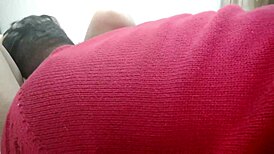 Stepmother rests in bed as stepson gropes her ass in homemade scene.