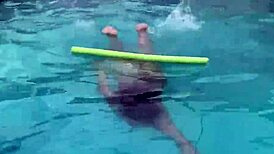 Gorgeous Latina maid La Paisa cleans pool, sucks dick, caught by neighbor in POV