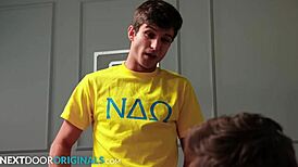 College frat guy shows off deepthroat skills on men - NextDoorStudios
