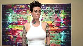 short haired chick with big tits sucks a big dick pov blowjob homemade amateurs tattoo cock