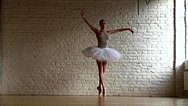 lovely ballerina annett a strips for classic nude ballet in studio. her moves captivate everyone.