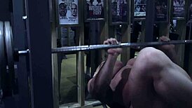 Huge muscular female bodybuilder topless