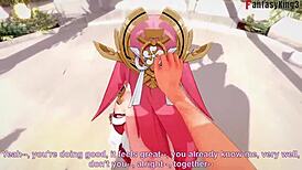 yae miko fucking ahegao face in genshin impact, she says