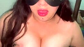 I give a wet blowjob and he cums all over my big tits!