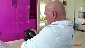 Photographer Licks Slim Model's Wet Pussy