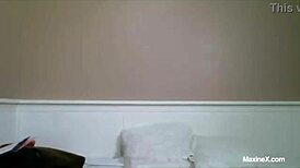 brunette whore maxine x fingers her shaved pussy deep 😈