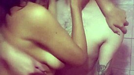 Look at this otaku couple bathing and showing their small tits!