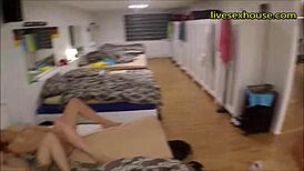 two kinky blondes deepthroat one big cock in group threesome