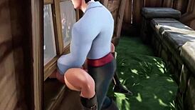 Elf thief caught in window during wild Whorecraft Toa scene