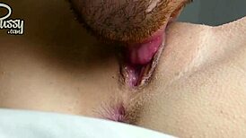 Amateur girl gets wet pussy licked by eager boyfriend