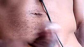 Stroking Big Black Cock, Cum on the Floor