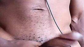 Stroking Big Black Cock, Cum on the Floor