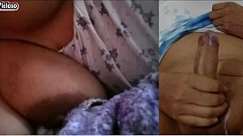 Hotwife says, 'Masturbate while I touch my big tits and pussy'